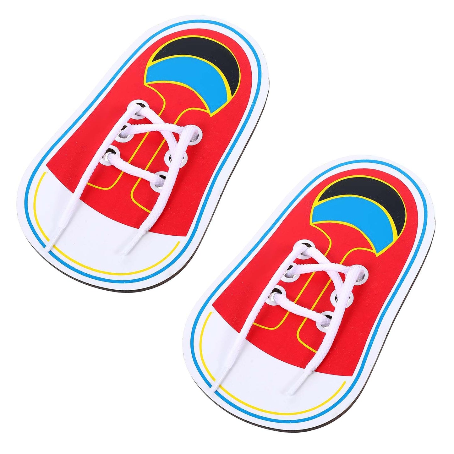 ElevateTech 2-Pcs Wooden Lacing Shoe Board — Tying Practice & Fine Motor Learning
