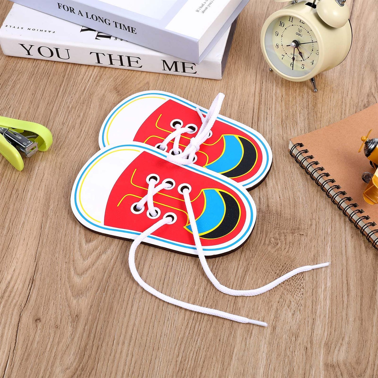 ElevateTech 2-Pcs Wooden Lacing Shoe Board — Tying Practice & Fine Motor Learning
