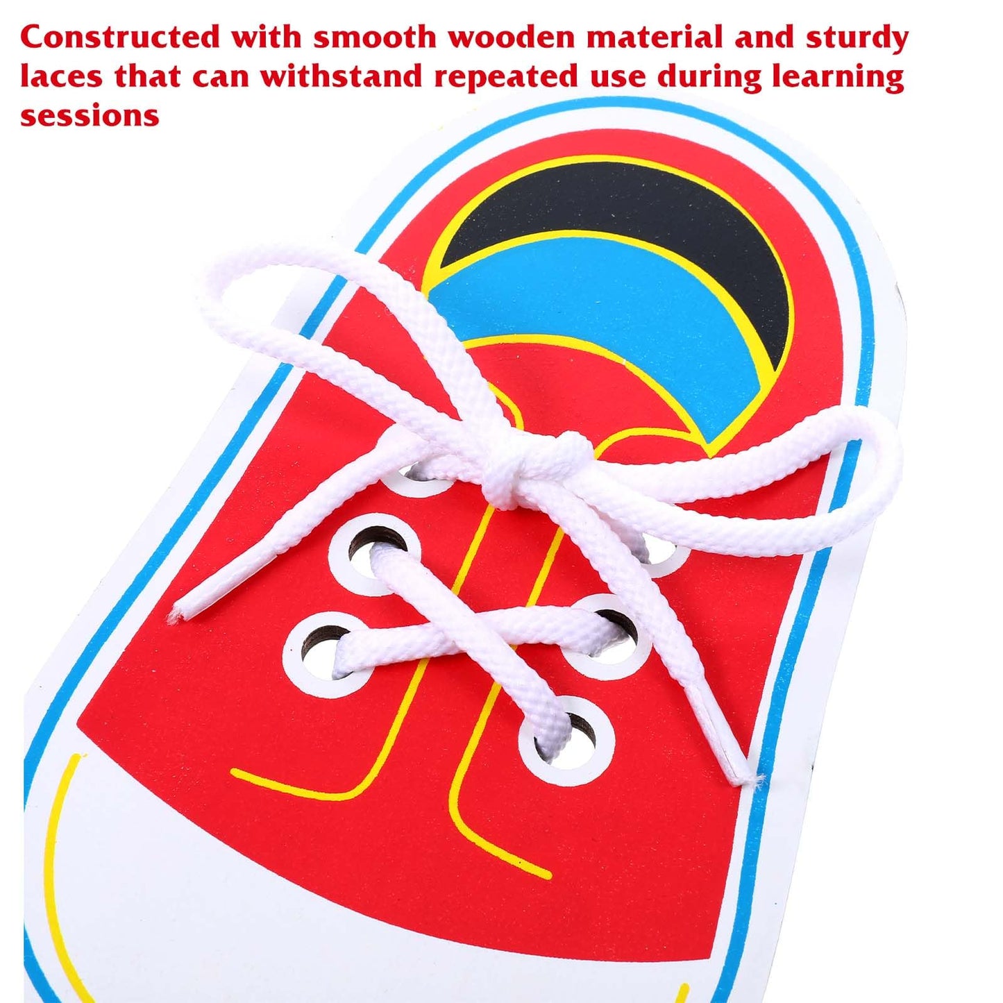 ElevateTech 2-Pcs Wooden Lacing Shoe Board — Tying Practice & Fine Motor Learning