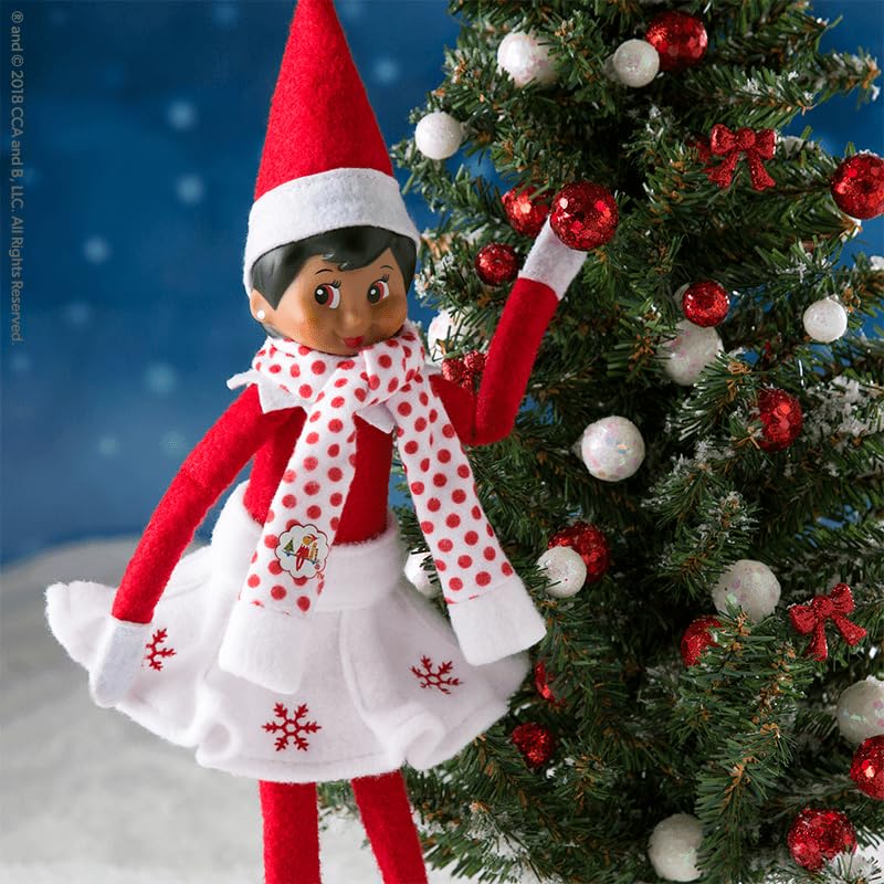 The Elf on the Shelf Christmas Tradition Box Set — Blue-Eyed Girl Scout Elf, Story Book & Claus Couture Snowflake Skirt & Scarf