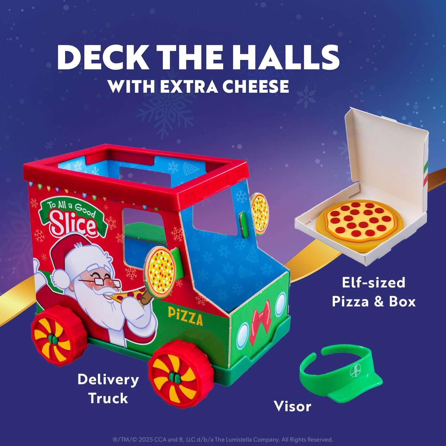 The Elf on the Shelf Polar Props: Polar Pizza Truck & Elf Scene Accessories