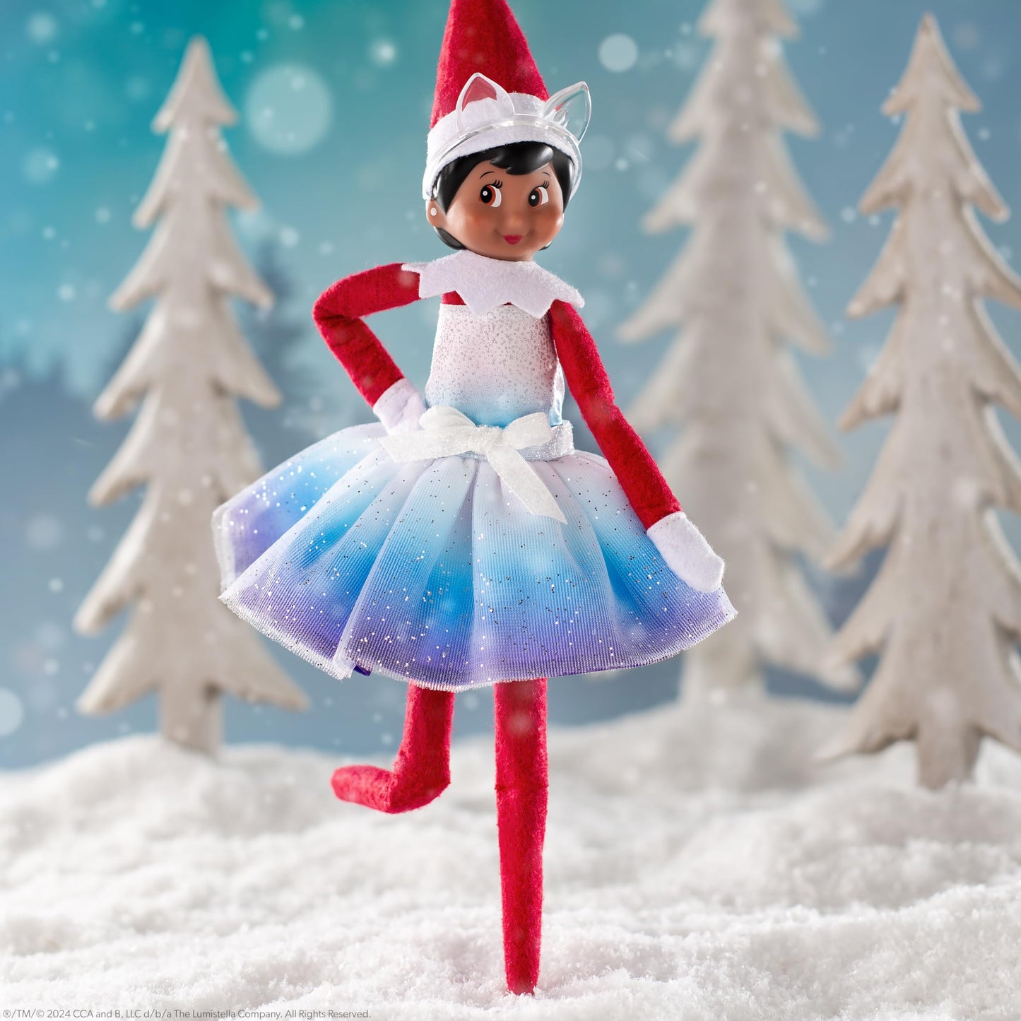 The Elf on the Shelf Claus Couture: Extraordinary Noorah Party Dress with Northern Lights & Fox-Ear Crown