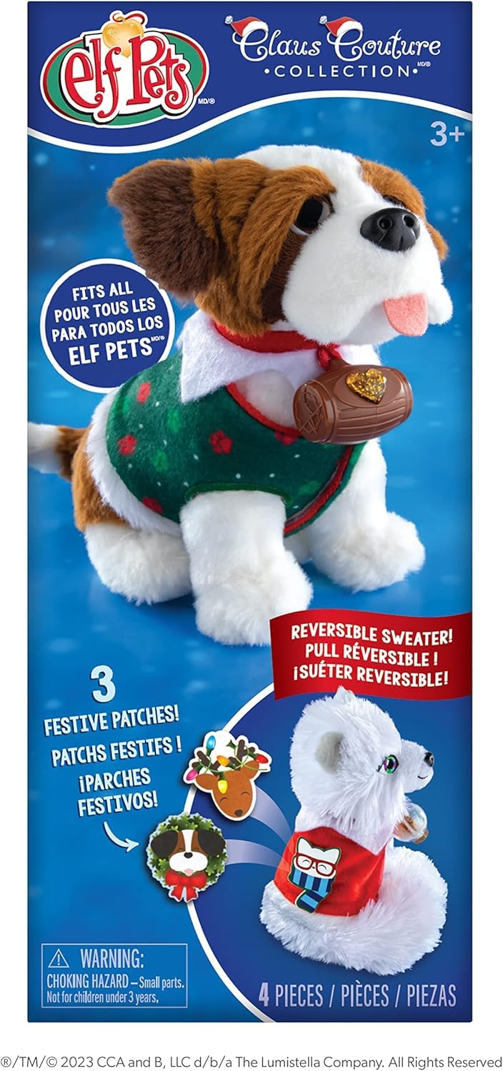 Elf Pets Saint Bernard Bundle by The Elf on the Shelf — Tradition Storybook & Claus Couture Sweater