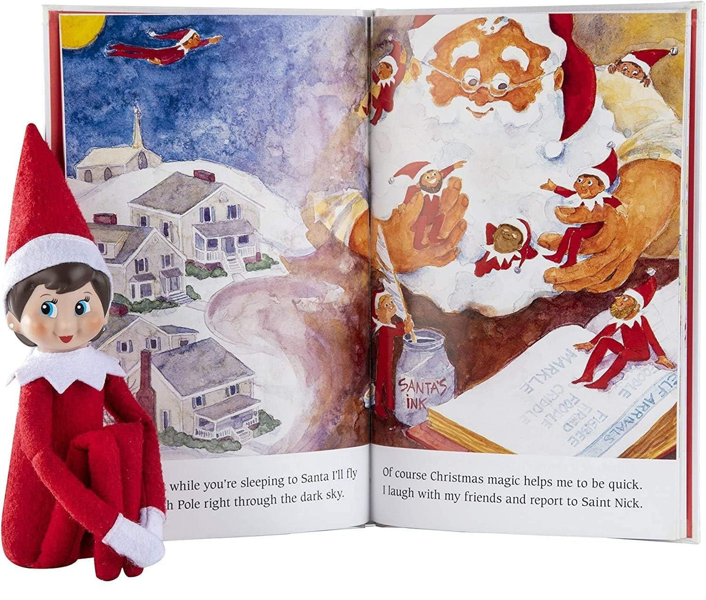 The Elf on the Shelf Christmas Tradition Box Set — Blue-Eyed Girl Scout Elf, Story Book & Claus Couture Snowflake Skirt & Scarf