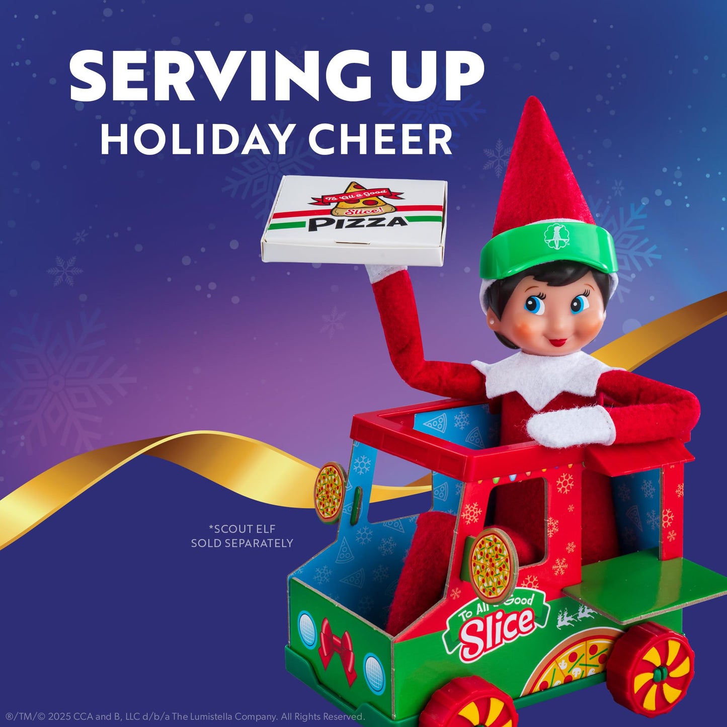 The Elf on the Shelf Polar Props: Polar Pizza Truck & Elf Scene Accessories