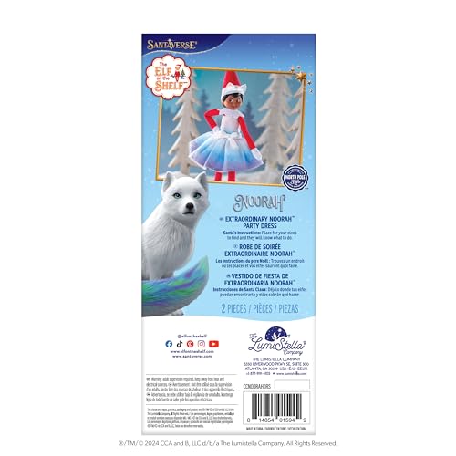 The Elf on the Shelf Claus Couture: Extraordinary Noorah Party Dress with Northern Lights & Fox-Ear Crown