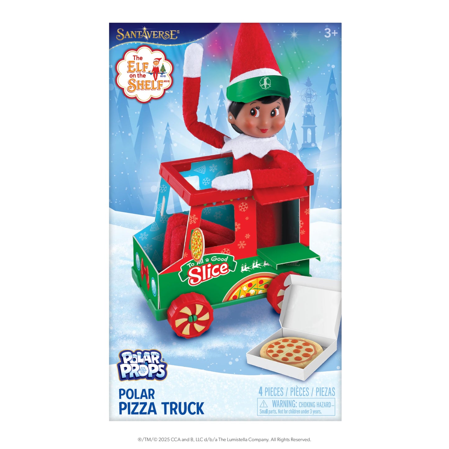 The Elf on the Shelf Polar Props: Polar Pizza Truck & Elf Scene Accessories