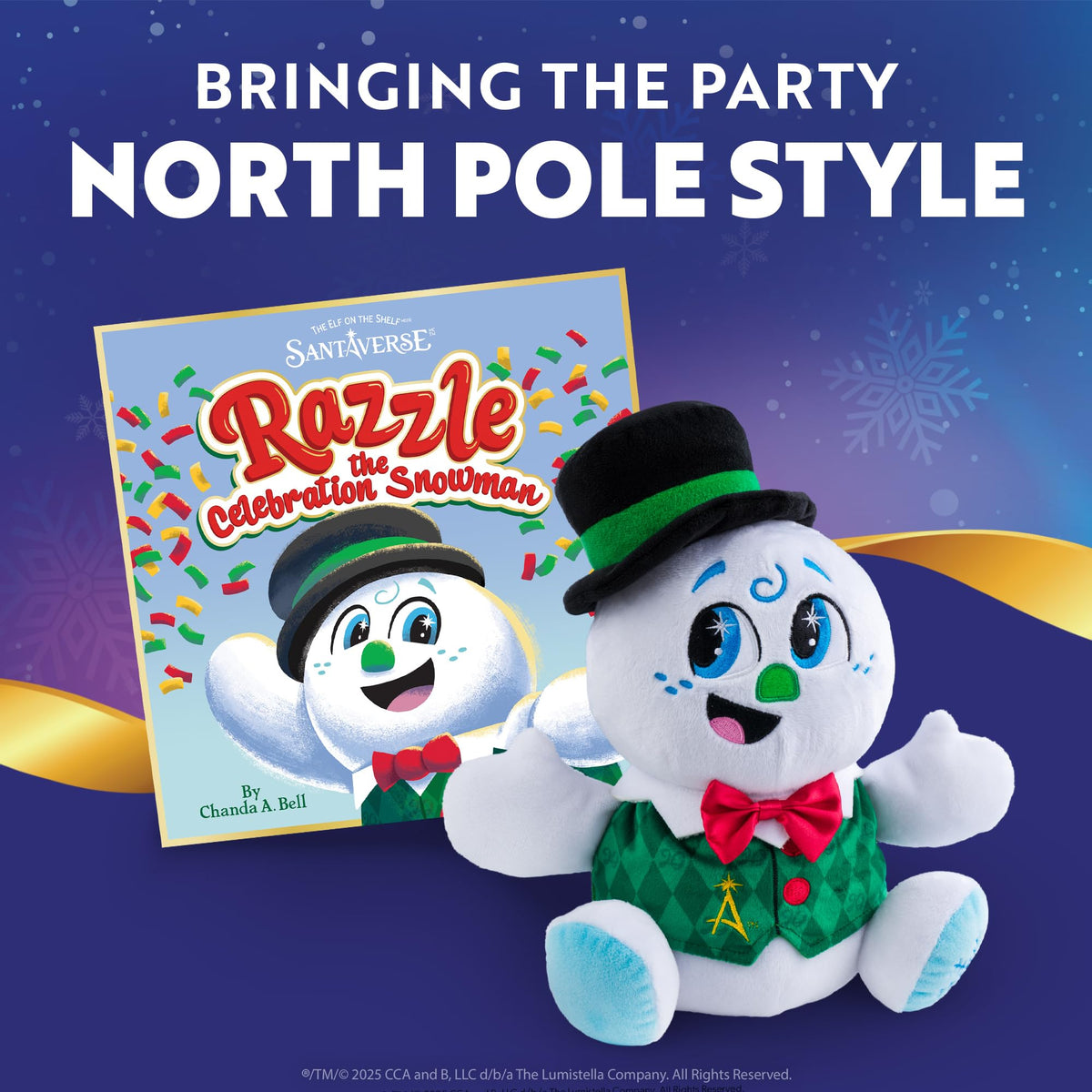 The Elf on the Shelf Santaverse Razzle the Snowman Plush & Book – 2025 Collector's Edition