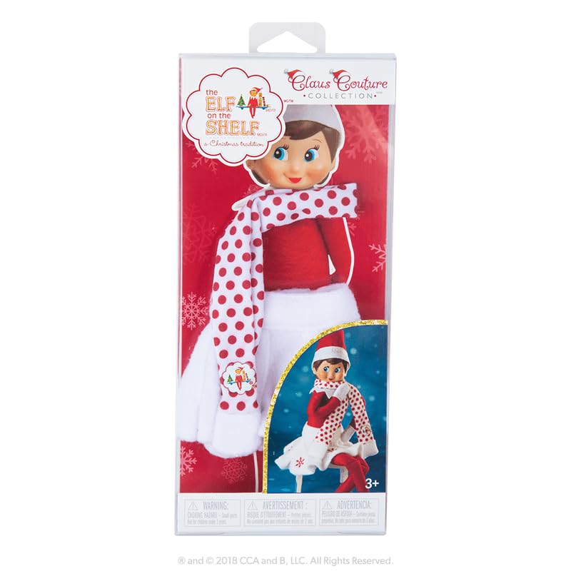The Elf on the Shelf Christmas Tradition Box Set — Blue-Eyed Girl Scout Elf, Story Book & Claus Couture Snowflake Skirt & Scarf