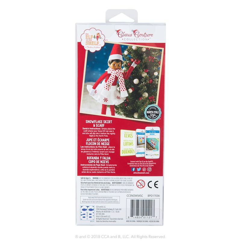 The Elf on the Shelf Christmas Tradition Box Set — Blue-Eyed Girl Scout Elf, Story Book & Claus Couture Snowflake Skirt & Scarf