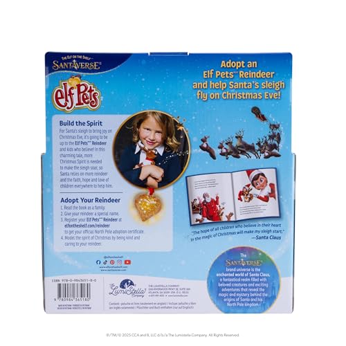 Elf Pets: A Reindeer Tradition — Illustrated Storybook & Reindeer Plush with Golden Heart Charm