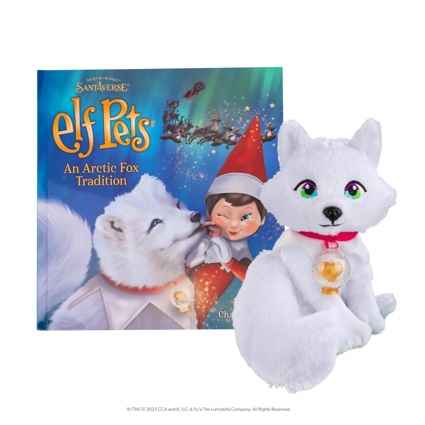 Elf Pets Arctic Fox Tradition | Huggable Elf Pet with Storybook, Snow Globe Charm & Adoption Certificate | The Elf on the Shelf