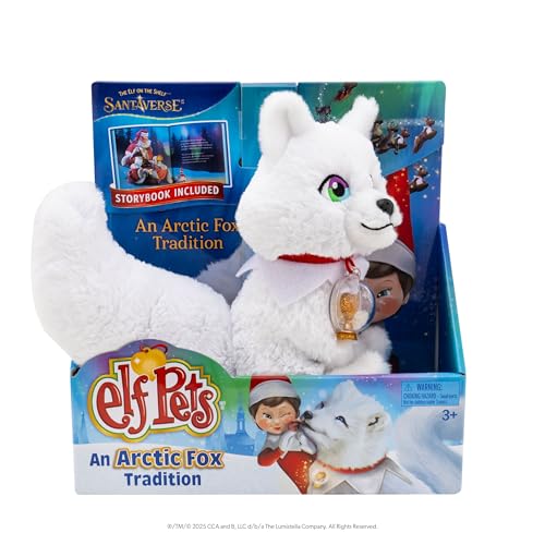 Elf Pets Arctic Fox Tradition | Huggable Elf Pet with Storybook, Snow Globe Charm & Adoption Certificate | The Elf on the Shelf