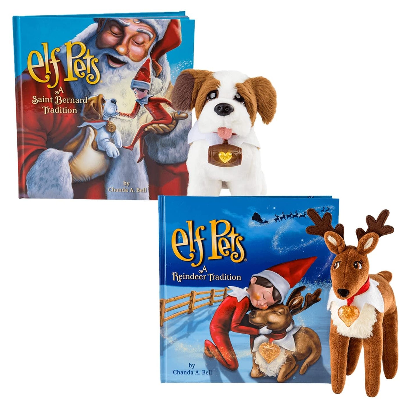 Elf Pets 2 Pack: Reindeer & St. Bernard with Holly Jolly Bag | The Elf on the Shelf