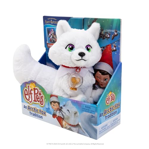 Elf Pets Arctic Fox Tradition | Huggable Elf Pet with Storybook, Snow Globe Charm & Adoption Certificate | The Elf on the Shelf