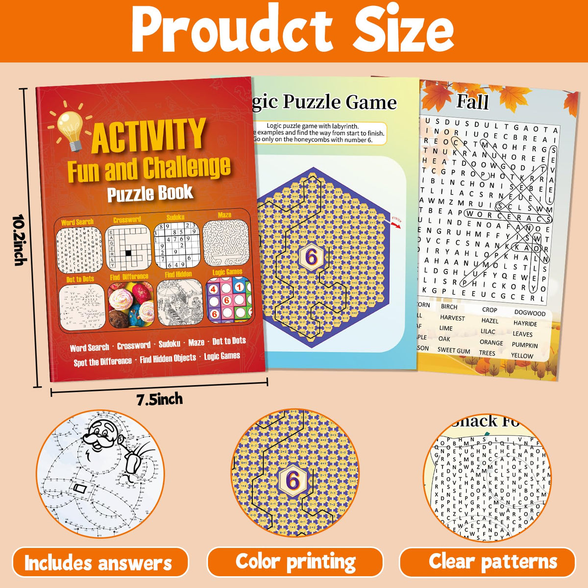 Elfew 4-Pack Activity Books for Adults, Teens & Seniors — 150+ Puzzles: Word Search, Sudoku, Mazes