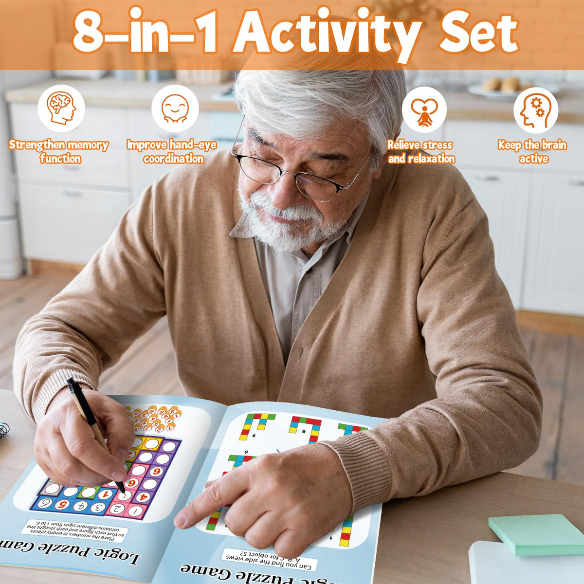 Elfew 4-Pack Activity Books for Adults, Teens & Seniors — 150+ Puzzles: Word Search, Sudoku, Mazes