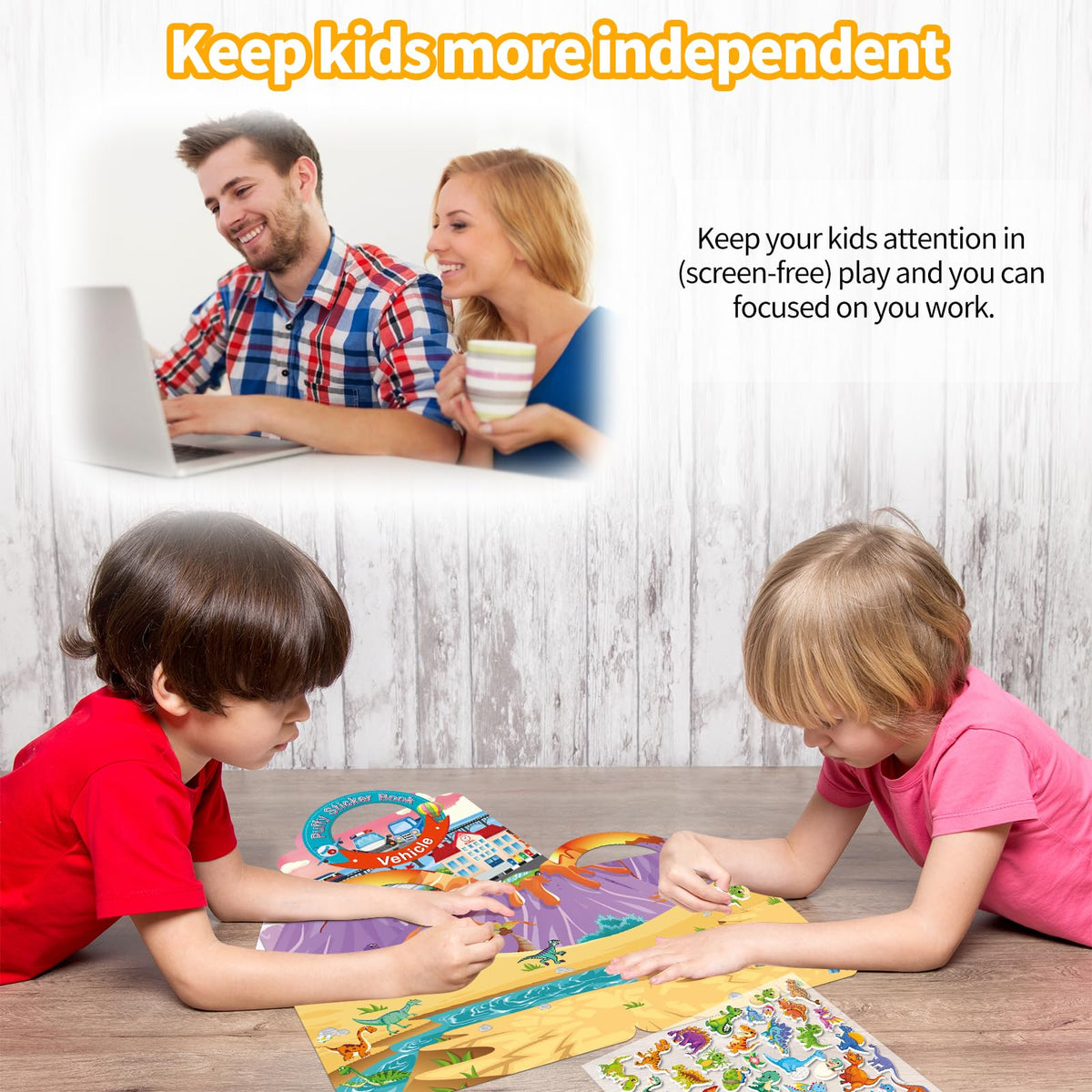 Elfew 6 Sets 3D Reusable Sticker Books for Toddlers – Travel-Friendly Puffy Activity Books