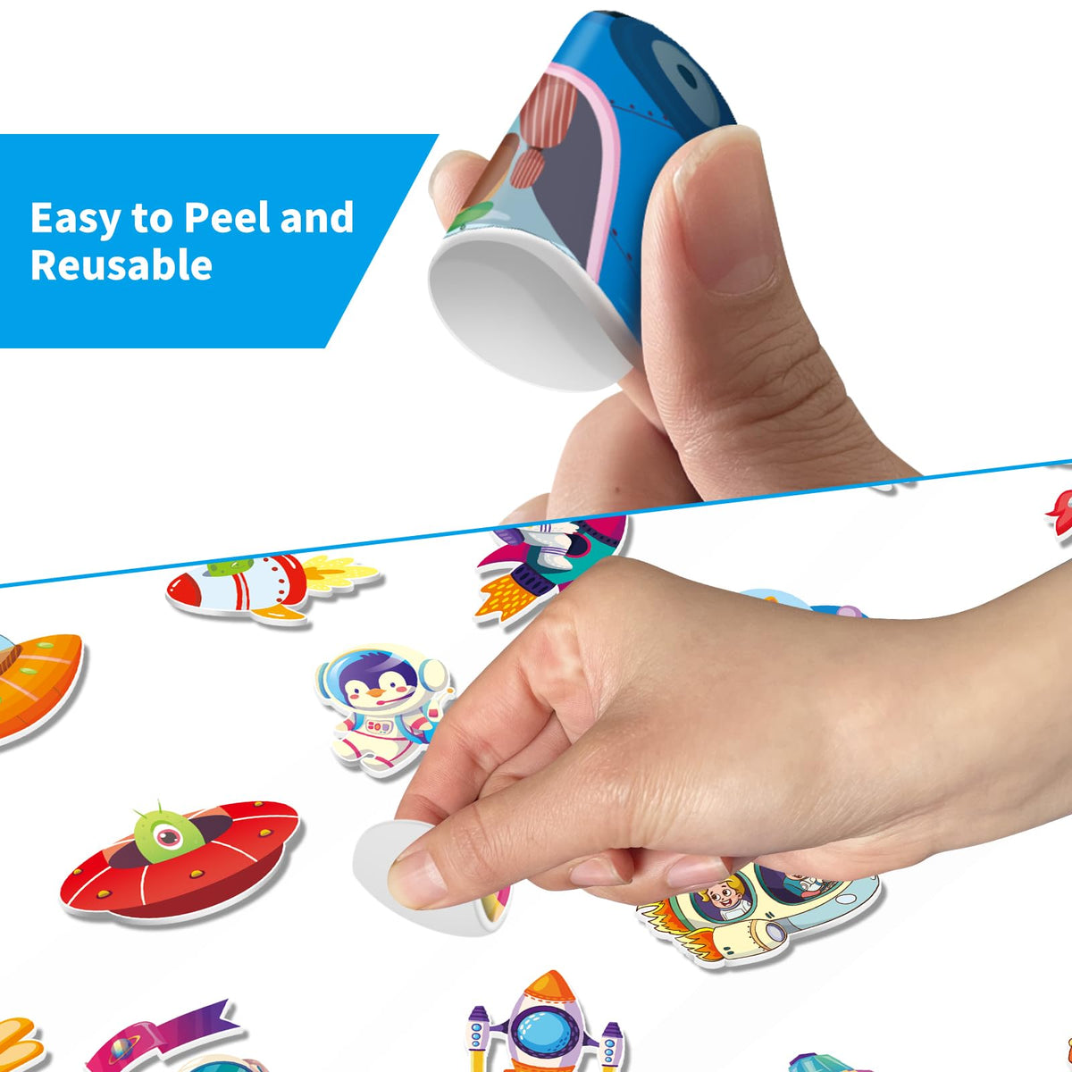 Elfew 6 Sets 3D Reusable Sticker Books for Toddlers – Travel-Friendly Puffy Activity Books