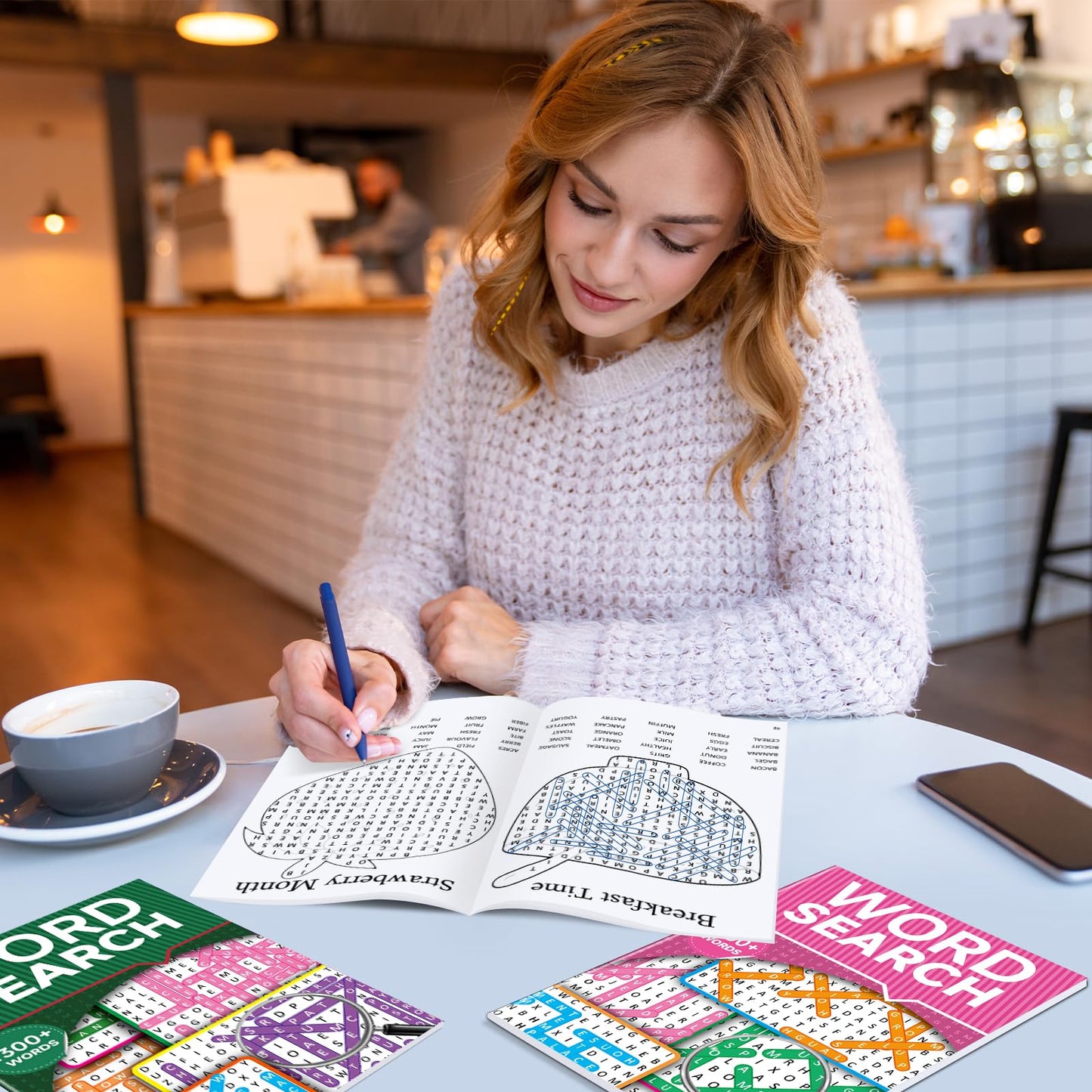 Elfew 8000+ Large Print Word Search 6-Pack — 330+ Themes & Shaped Puzzles