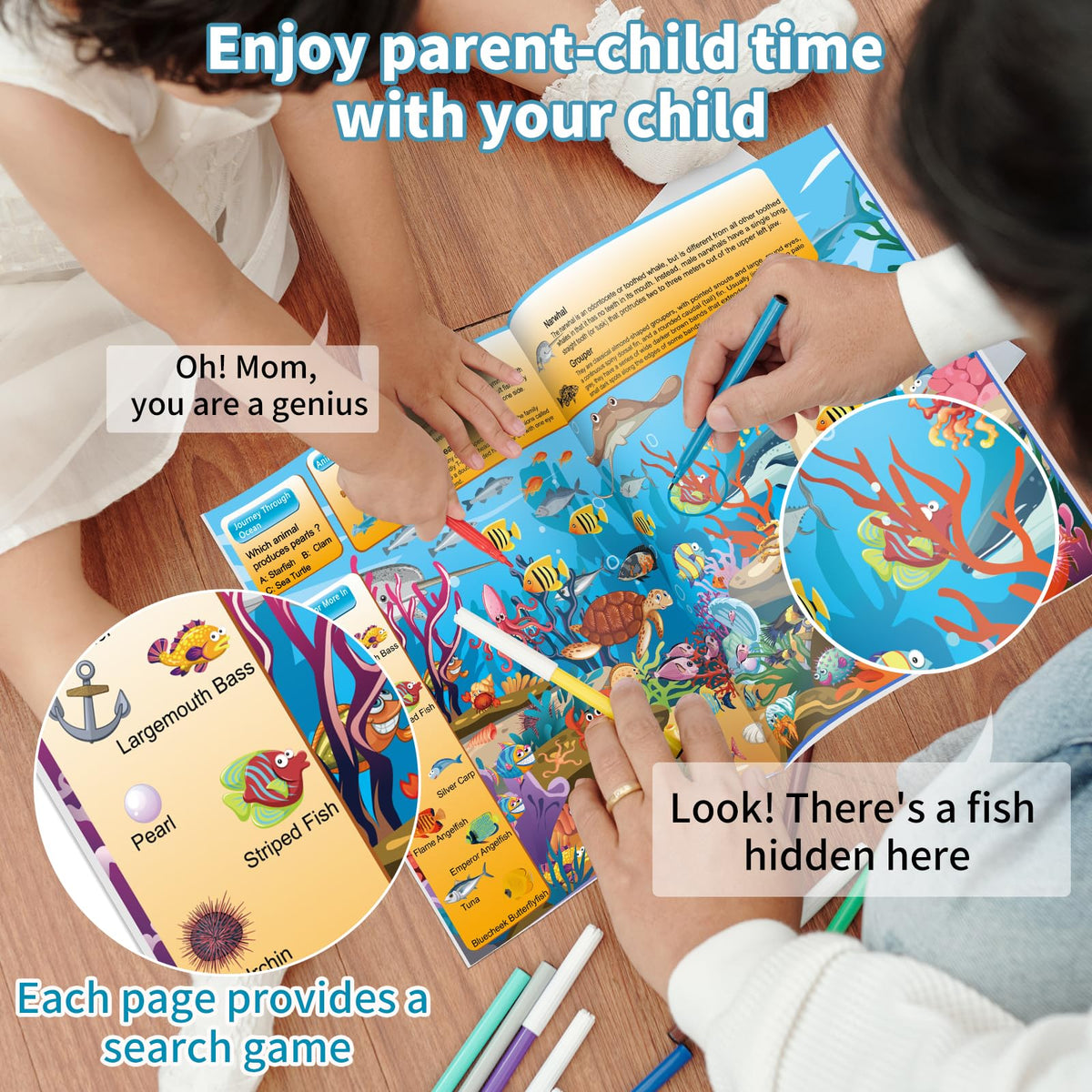 Elfew 4 Pack Puzzle Book for Kids 4-8 | Find & Learn: Ocean, Zoo, Jurassic, Forest