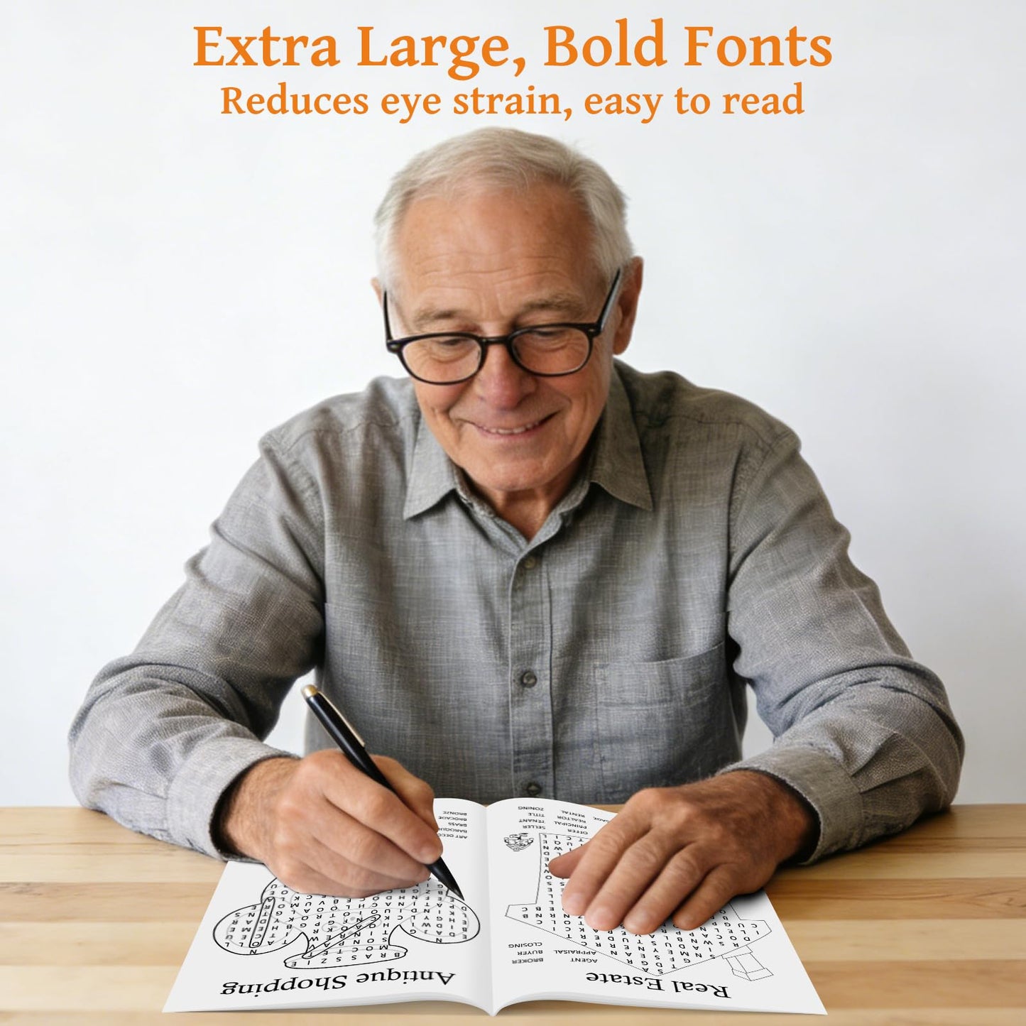 Elfew 8000+ Large Print Word Search 6-Pack — 330+ Themes & Shaped Puzzles
