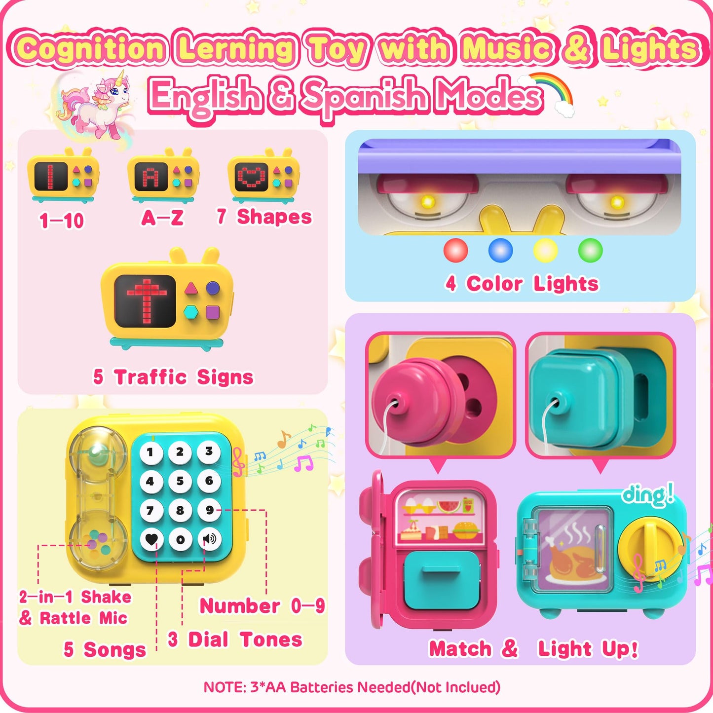 ELFJOY Montessori Busy Board for Toddlers — 56+ Activities, Bilingual English & Spanish