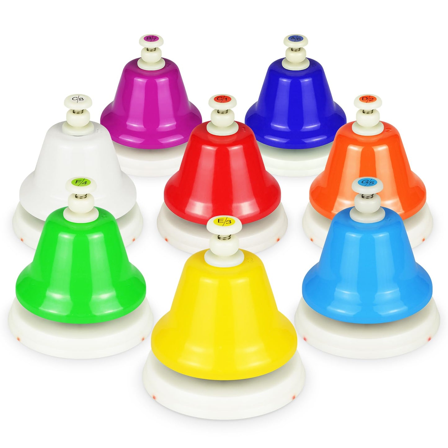 EliLunar 8-Note Desk Bell Set – Color-Coded C Major Scale for Early Music Learning