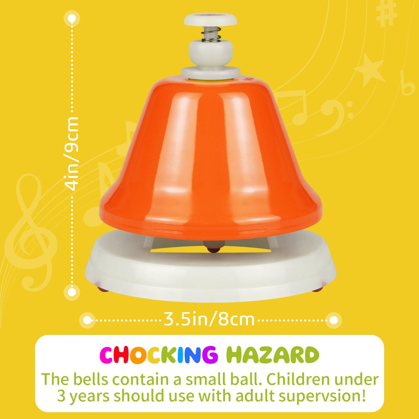 EliLunar 8-Note Desk Bell Set – Color-Coded C Major Scale for Early Music Learning
