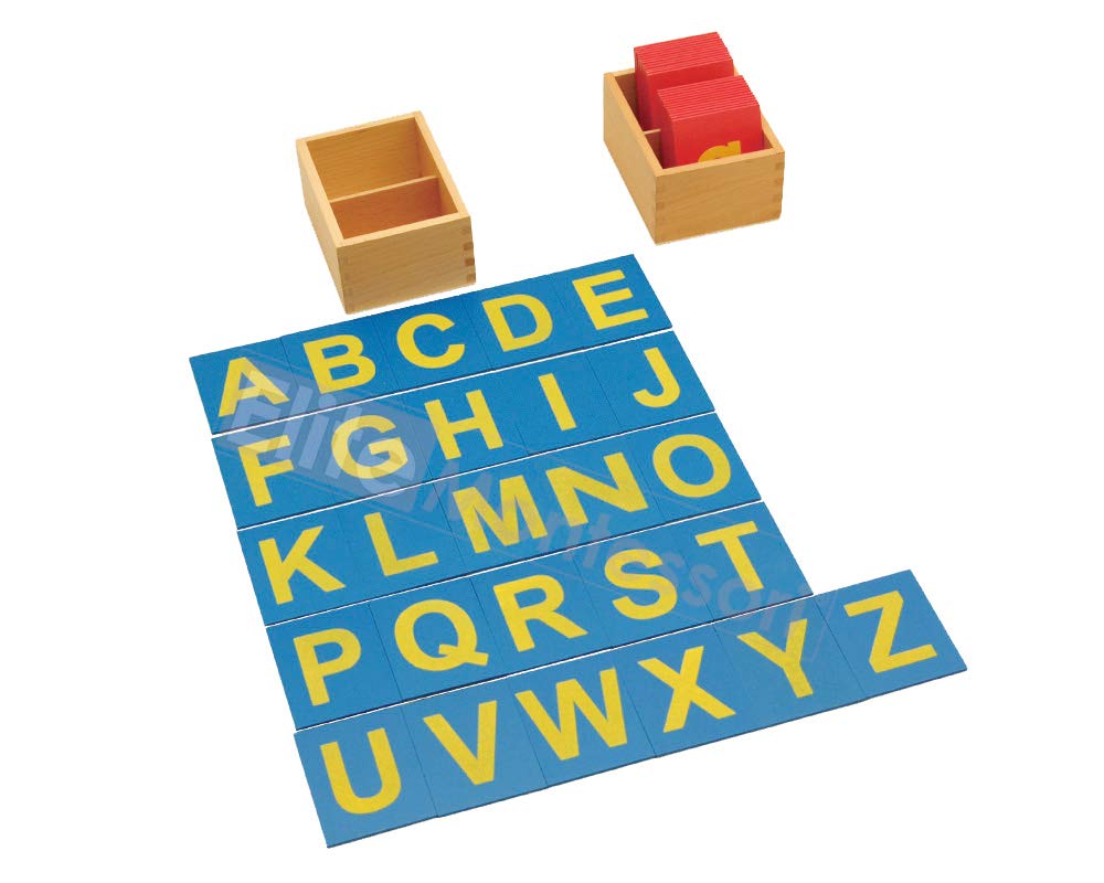 Elite Montessori Lower & Capital Case Sandpaper Letters with Boxes – Letter Tracing Set for Early Literacy