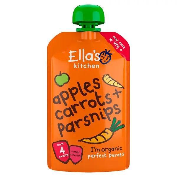 Ella's Kitchen Organic Carrots Apples + Parsnips Pouch 4+ Months 120g (Pack Of 7)