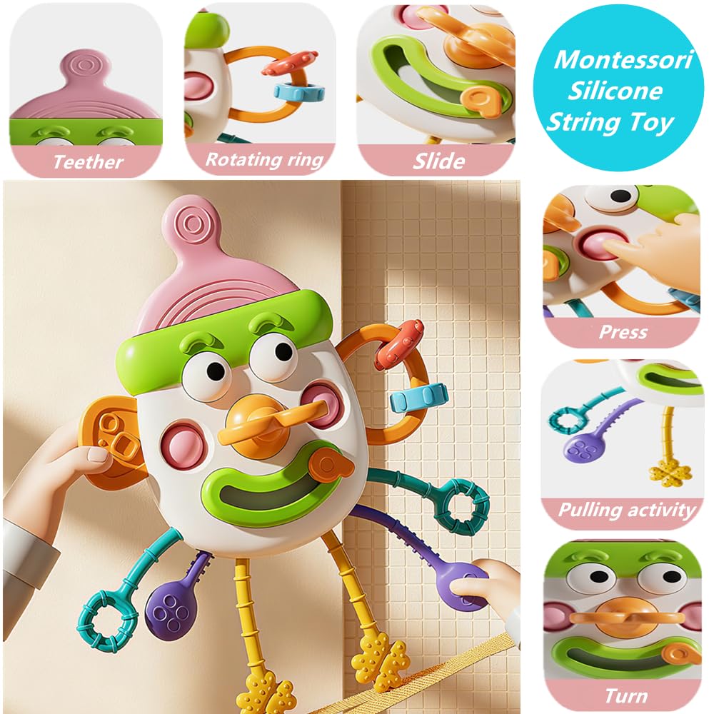 ELLECK Baby Toys 6-12 Months — 6-in-1 Montessori Busy Cube & Rings
