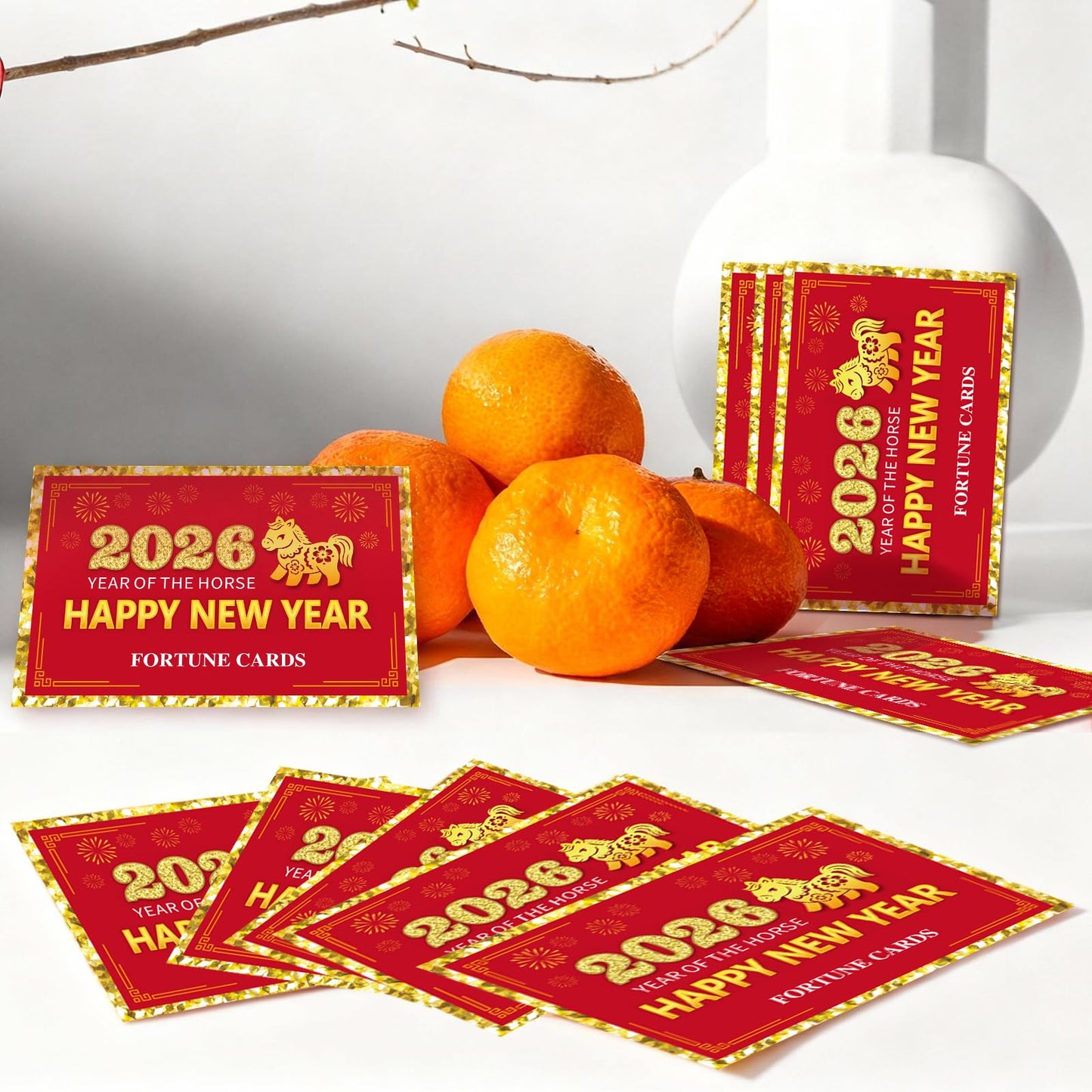 Ellzk 30-Count Chinese New Year Scratch-Off Fortune Cards – Year of the Horse Party Decor & Favors
