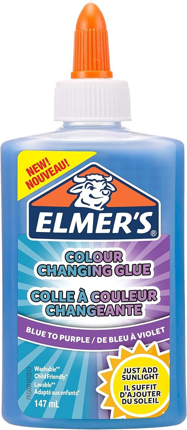 Elmer's Colour Changing PVA Glue – Blue to Purple, 147 ml | Washable & Kid-Friendly