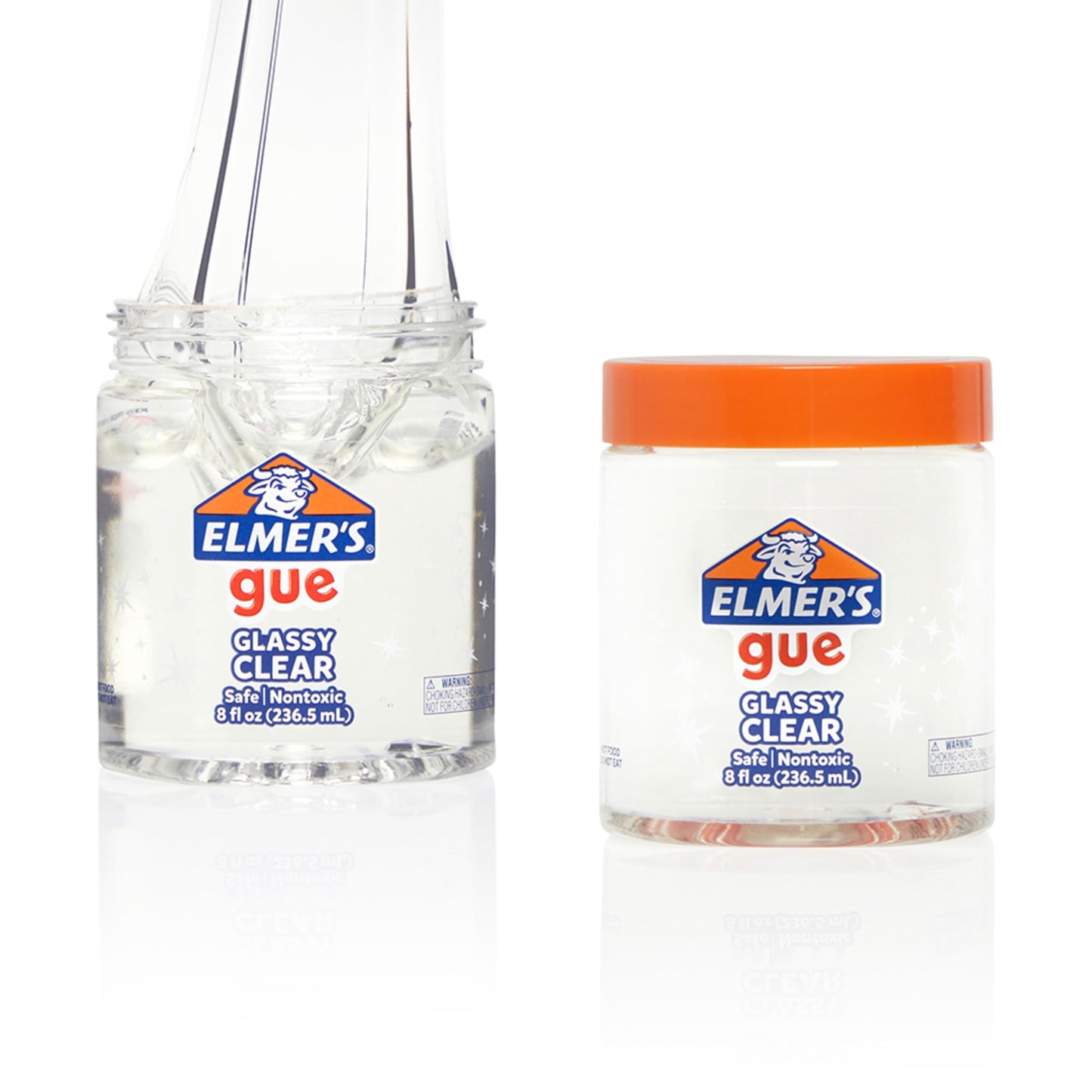 Elmer's Gue Premade Glassy Clear Slime – 2 Pack for Mixing In Add-ins