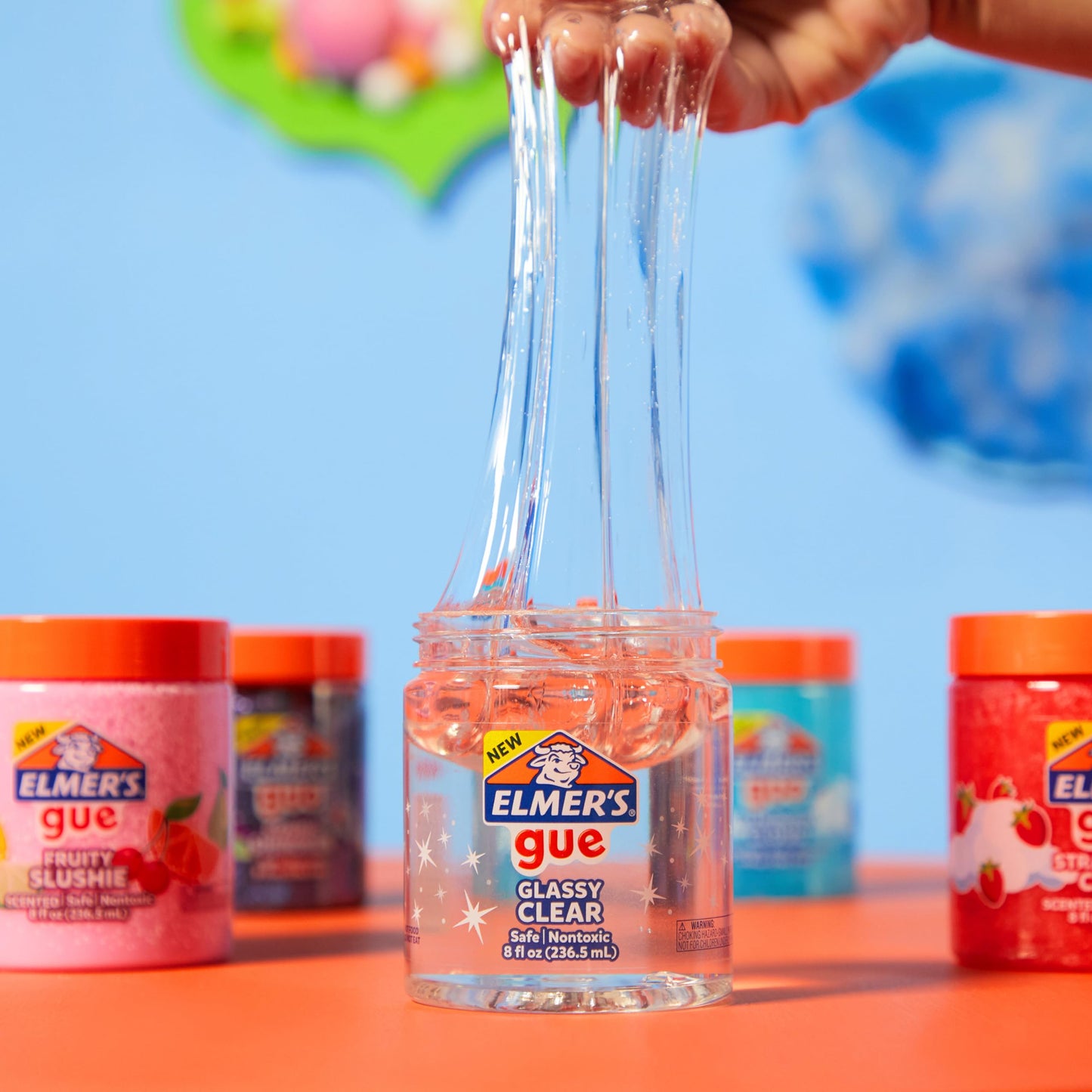 Elmer's Gue Premade Glassy Clear Slime – 2 Pack for Mixing In Add-ins