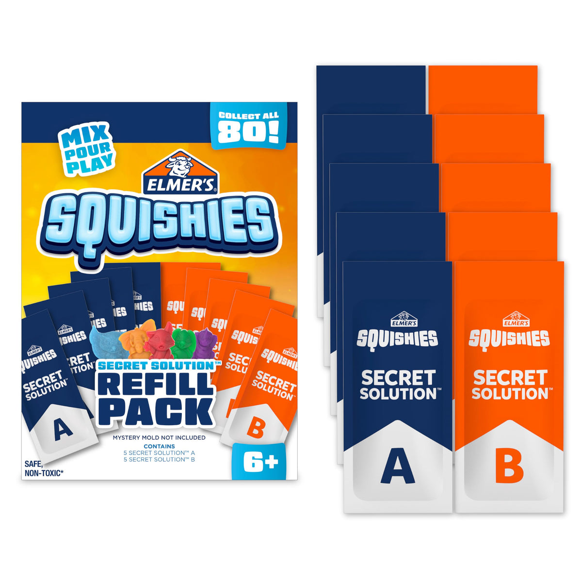 Elmer's Squishies Refill Pack: Create 5 Mystery Characters | Safe & Non-Toxic