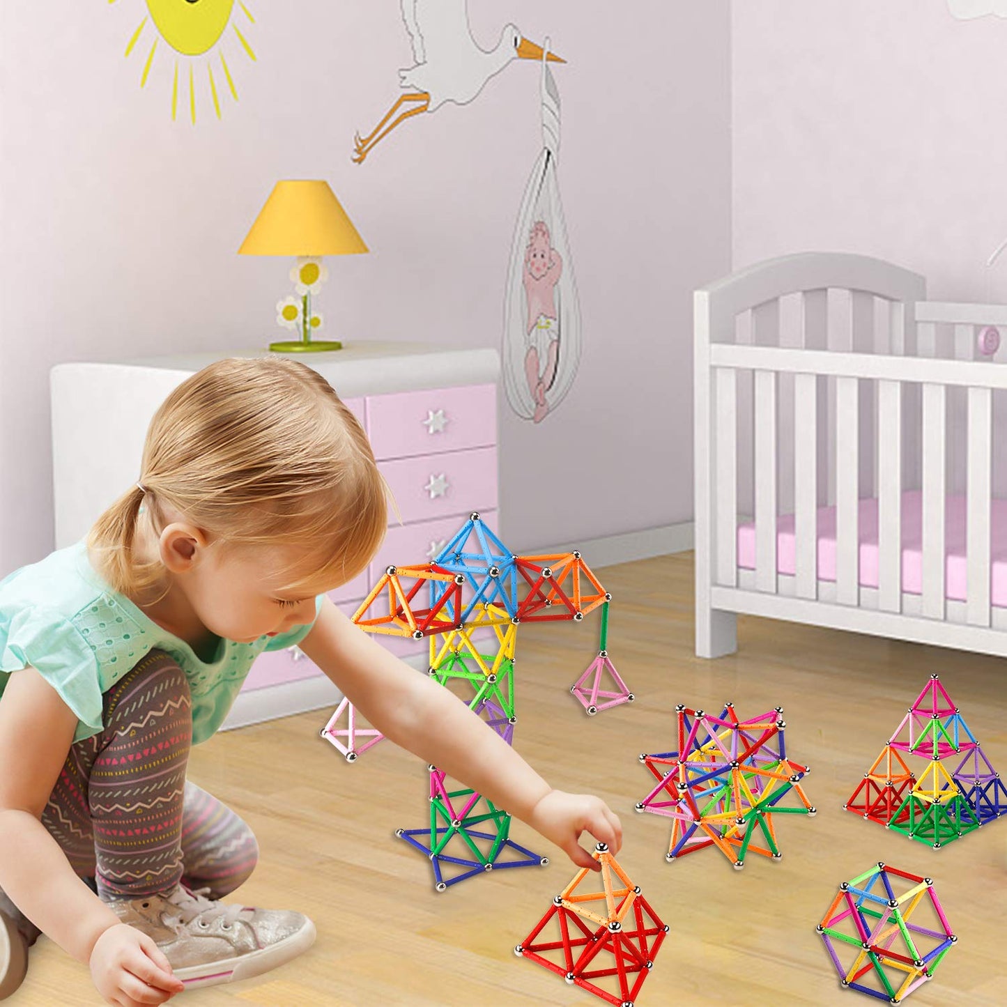 ELONGDI Magnetic Building Blocks – 132-Piece STEM Toy Set for Kids & Adults