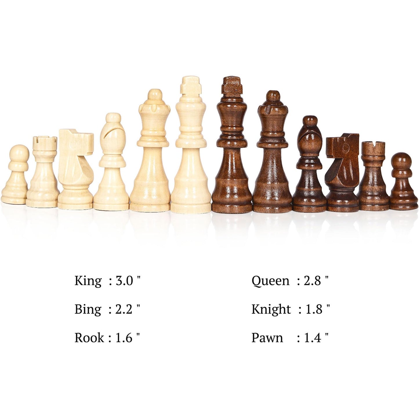 ELONGDI 15-Inch Wooden Magnetic Folding Chess Set with Extra Queens | Portable Travel Chessboard
