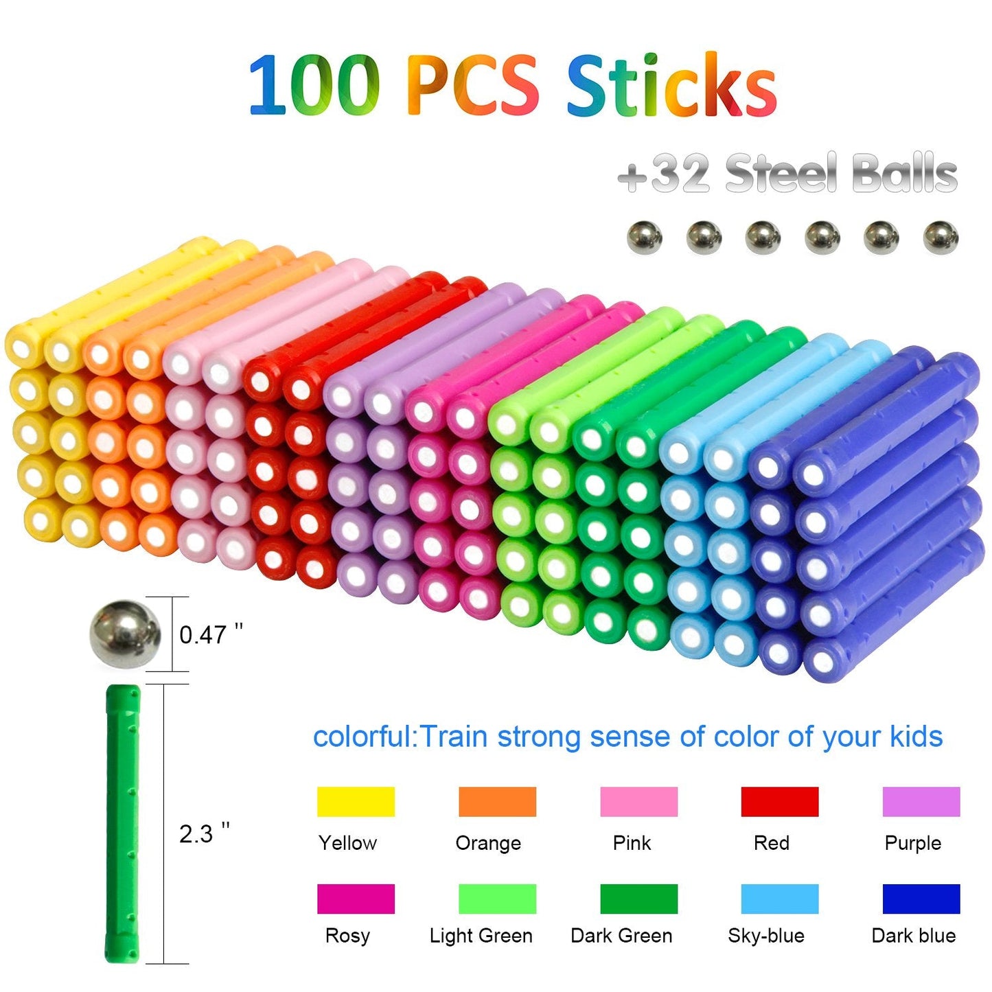 ELONGDI Magnetic Building Blocks – 132-Piece STEM Toy Set for Kids & Adults