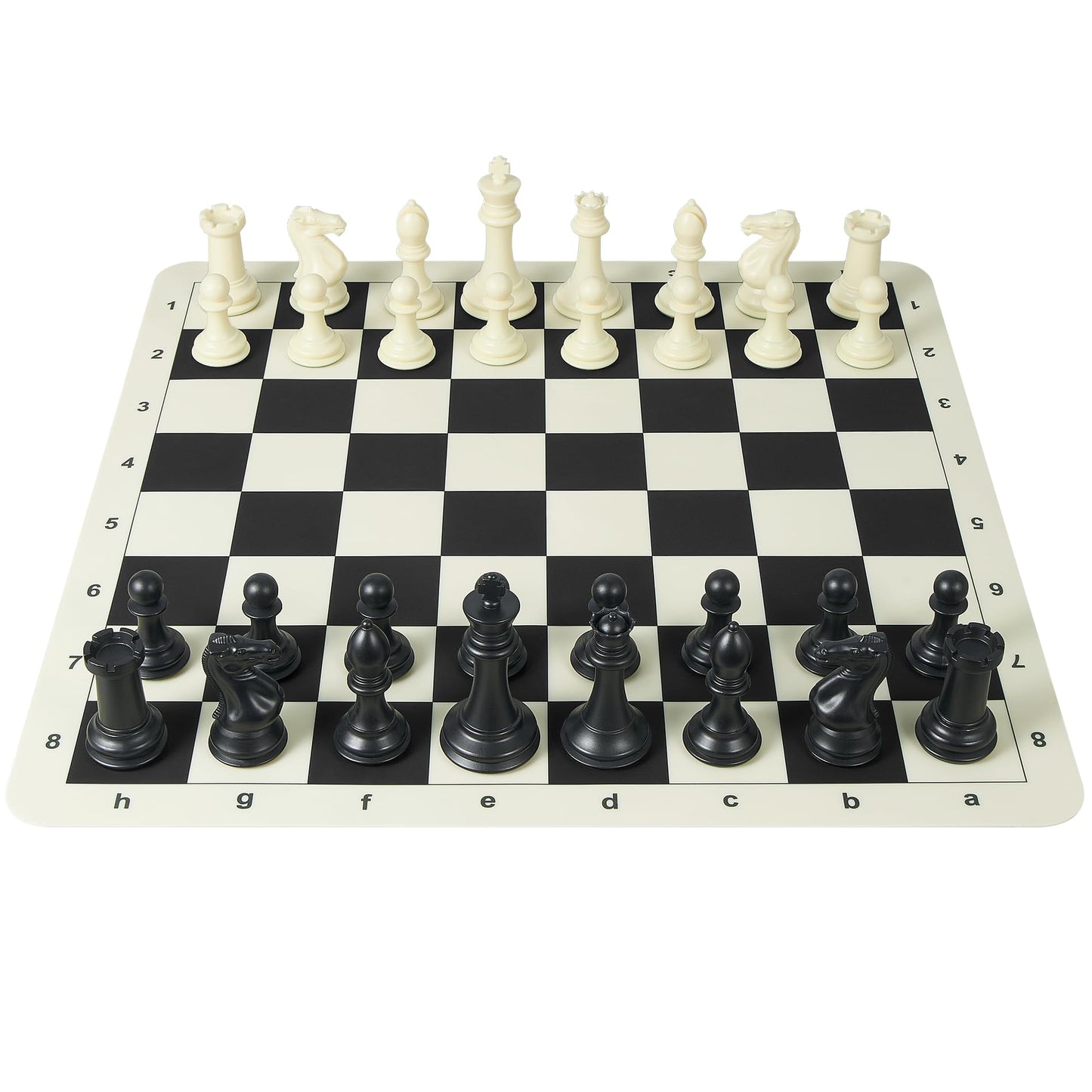 ELONGDI Tournament Chess Set – 20-inch Silicone Board, 4-inch King, 2 Extra Queens, Travel Case