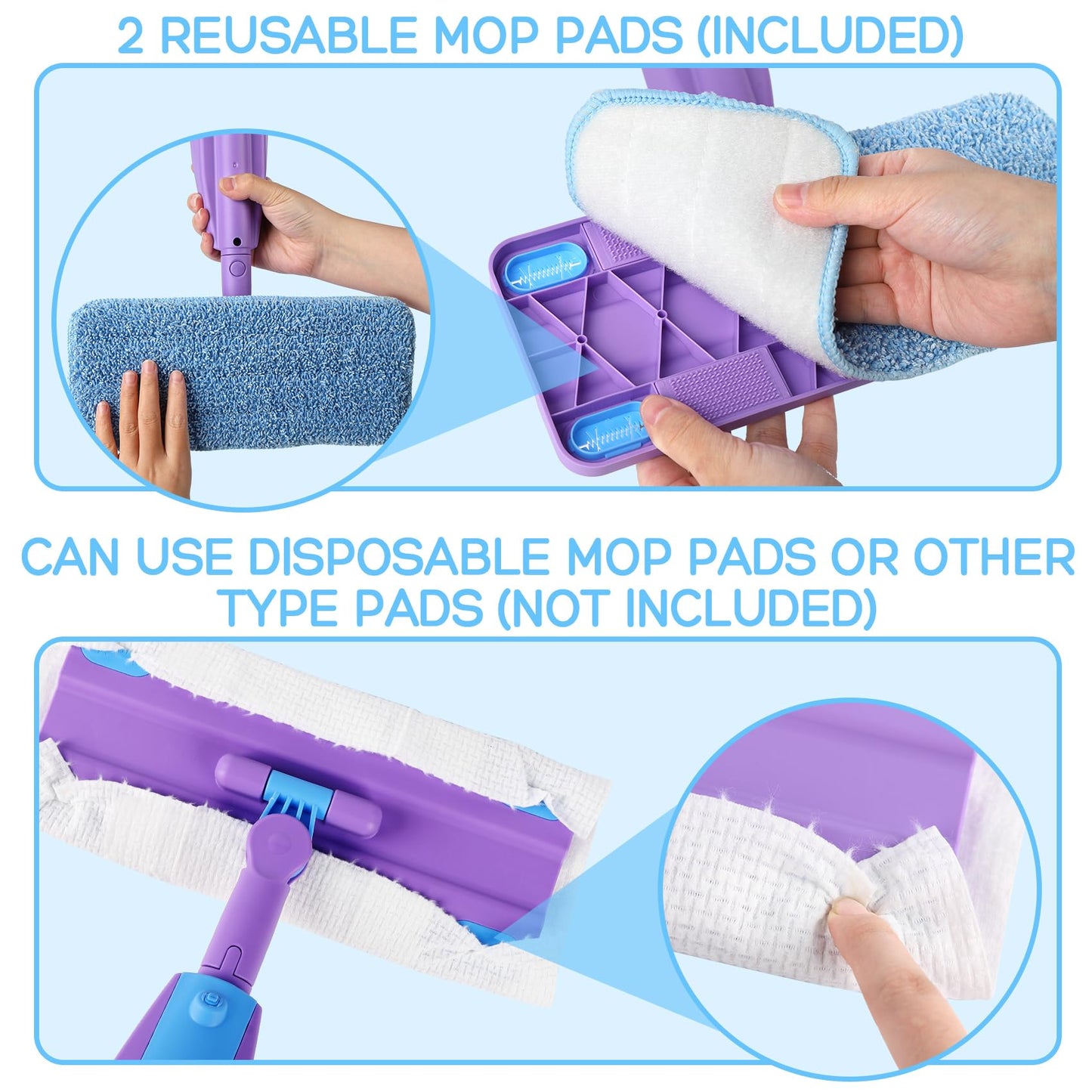 Eloslos Kids Spray Mop – Real Working Toddler Cleaning Set (Blue & Purple)