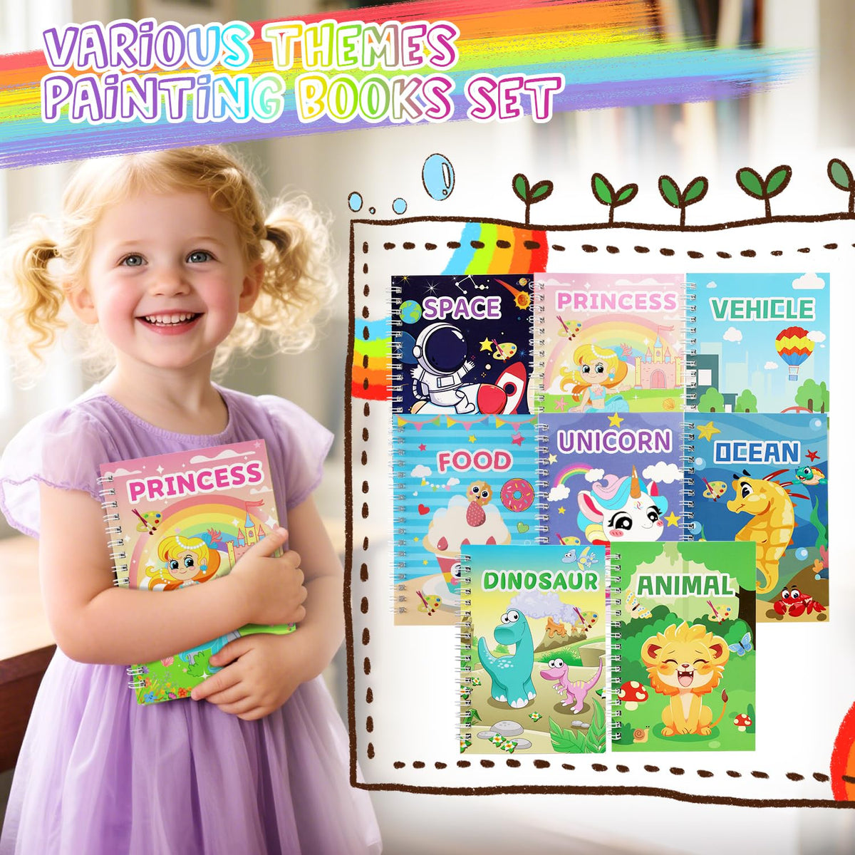 Elover 24-Pack Water Coloring Book for Kids — Bulk Party Favors and Arts & Crafts (Ages 4-8)