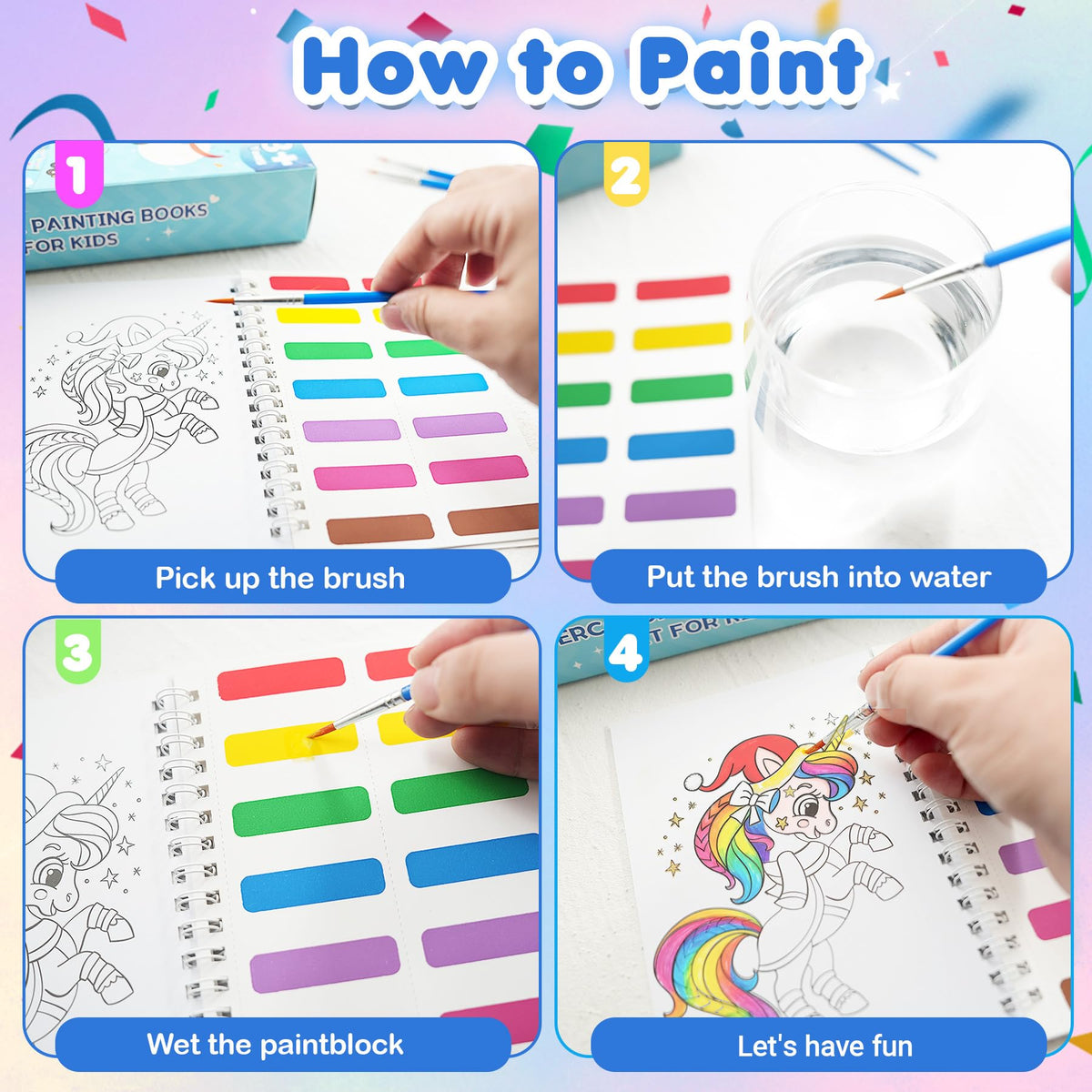 Elover 24-Pack Water Coloring Book for Kids — Bulk Party Favors and Arts & Crafts (Ages 4-8)