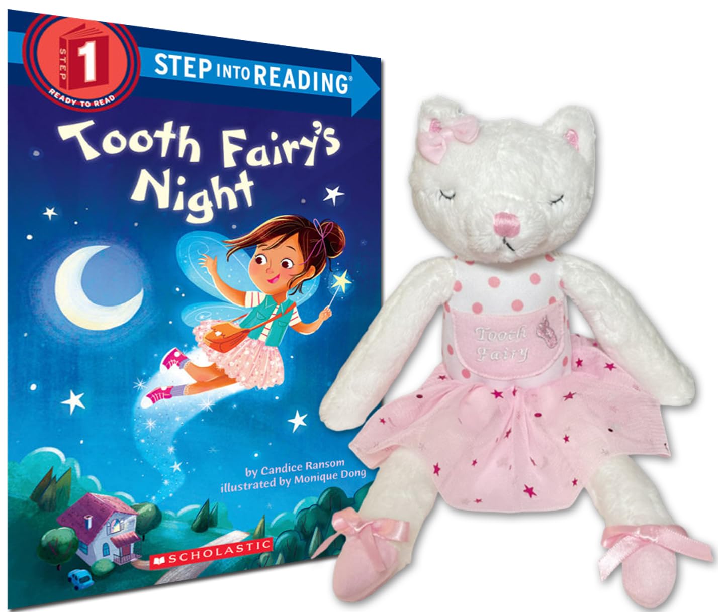 elskandi Caterina The Cat Ballerina Tooth Fairy Pillow for Girls - Keepsake Gift