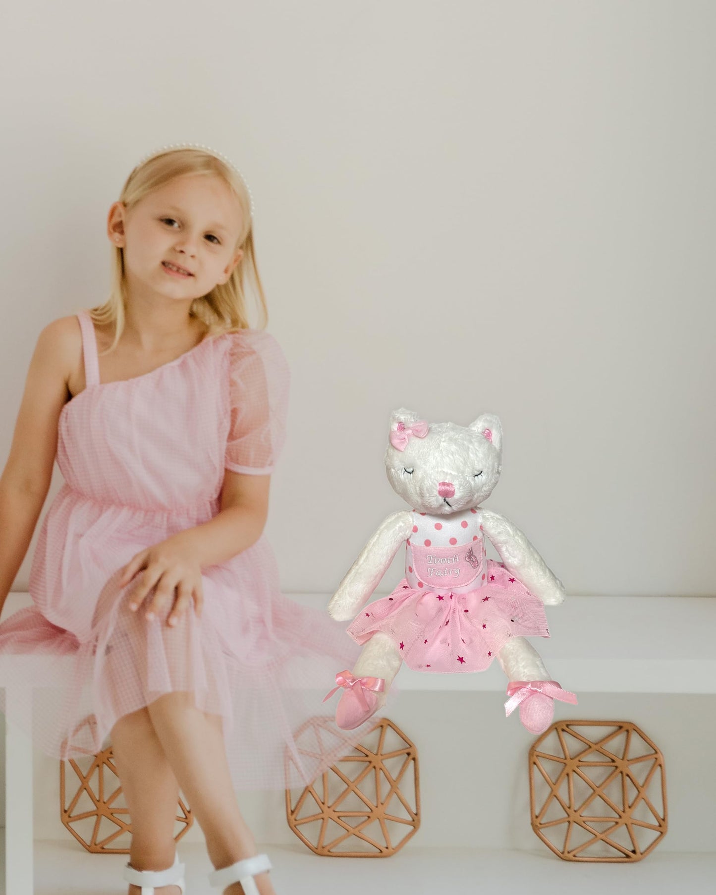 elskandi Caterina The Cat Ballerina Tooth Fairy Pillow for Girls - Keepsake Gift