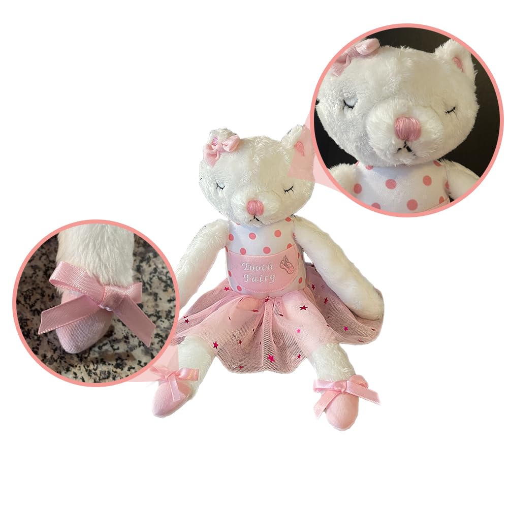 elskandi Caterina The Cat Ballerina Tooth Fairy Pillow for Girls - Keepsake Gift