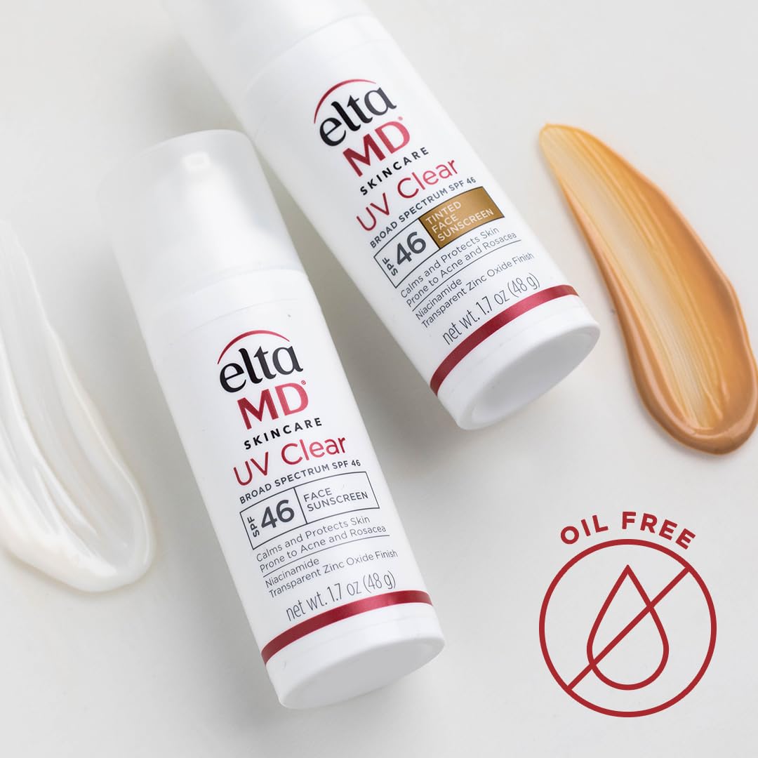 EltaMD UV Clear Tinted SPF 46 Sunscreen – Oil-Free, Zinc Oxide, Dermatologist Recommended