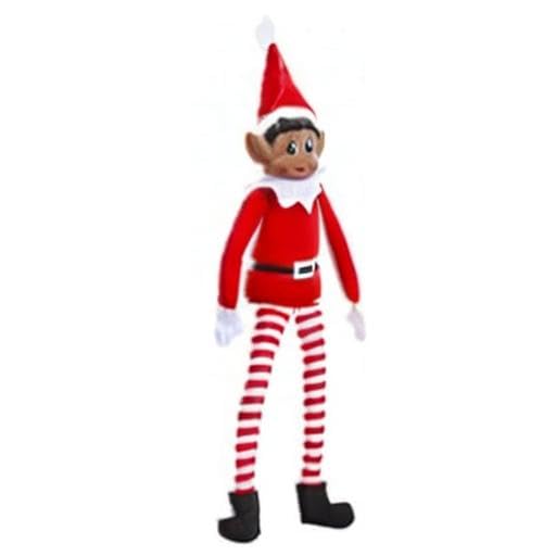 Elves Behavin' Badly: Christmas Elf Plush Toy, 12in Brown, Bendable Elf