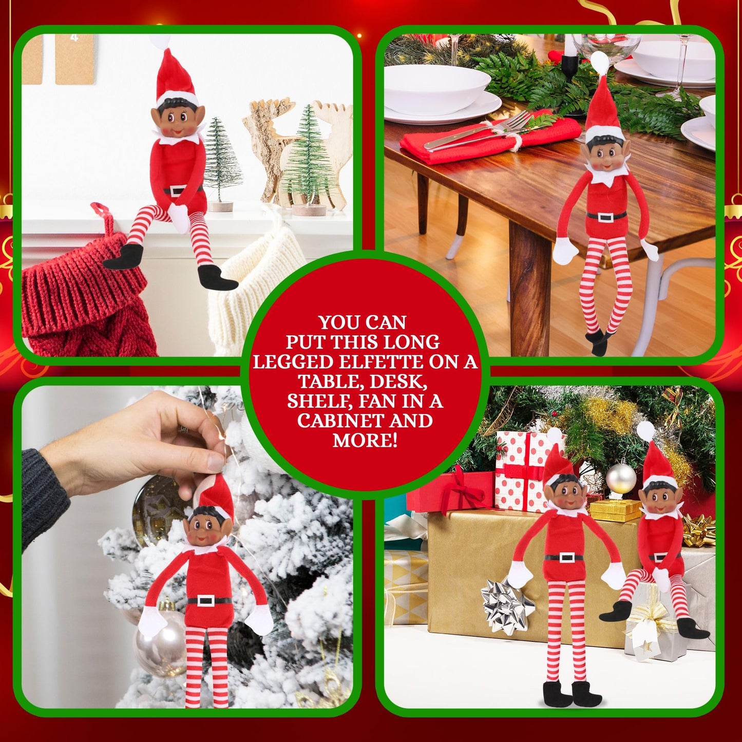 Elves Behavin' Badly: Christmas Elf Plush Toy, 12in Brown, Bendable Elf